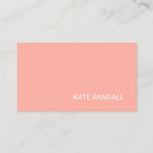 モダンピーチエレガントコーラル美しいプロフェッショナル 名刺 (正面)