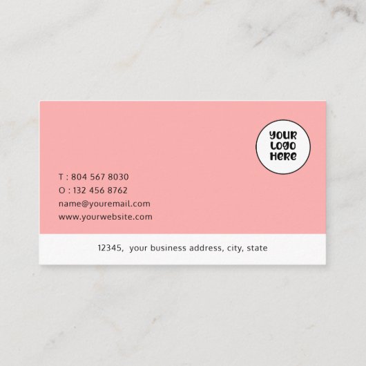 モダンピーチエレガントピンク抽象芸術名刺 名刺 (裏面)