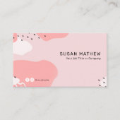 モダンピーチエレガントピンク抽象芸術名刺 名刺 (正面)