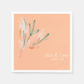 モダンピーチ結婚のカクテル スタンダードカクテルナプキン (正面)