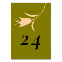 モダンピーチ&オリーブチューリップ結婚ズ テーブルナンバー