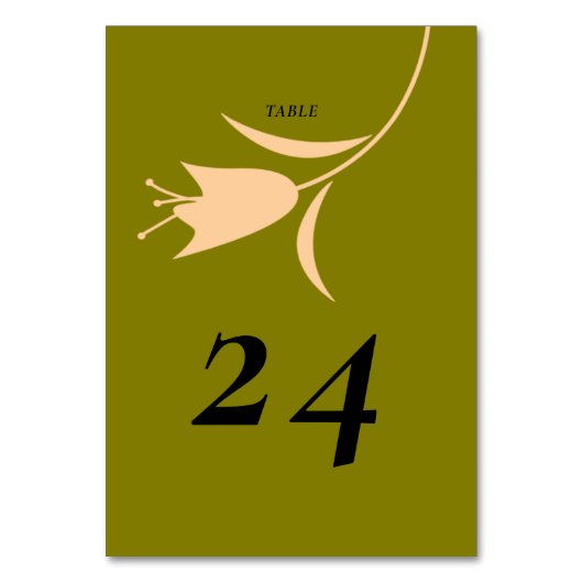 モダンピーチ&オリーブチューリップ結婚ズ テーブルナンバー (正面)
