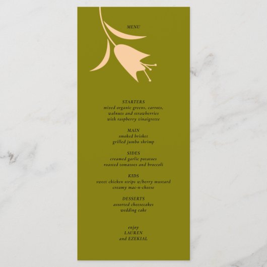 モダンピーチ&オリーブチューリップ結婚ズ メニュー (正面)