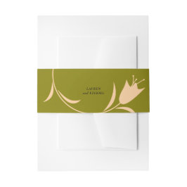 モダンピーチ&オリーブチューリップ結婚ズ 招待状ベリーバンド