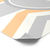 モダンピーチ，グレー，アイボリーシ結婚ボロンのポスター ポスター (角)