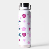 モダンピ最高のックお母さん可愛い花柄 ウォーターボトル (背面)