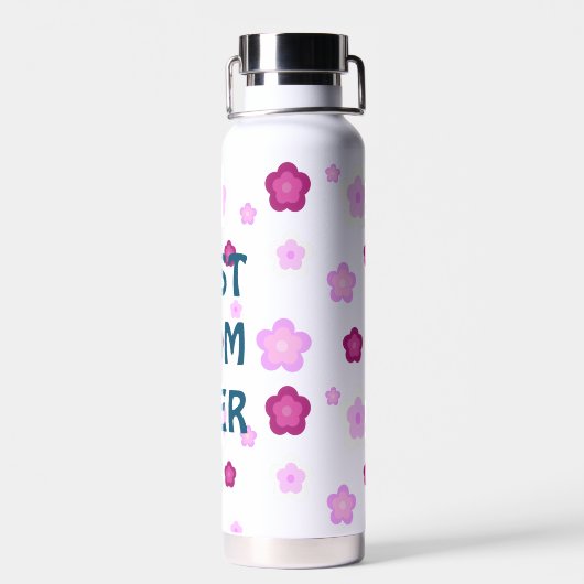 モダンピ最高のックお母さん可愛い花柄 ウォーターボトル (背面)