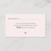 モダンピ淡い色のンクが友人カードを参照 名刺 (裏面)