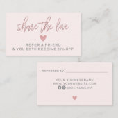 モダンピ淡い色のンクが友人カードを参照 名刺 (正面/裏面)