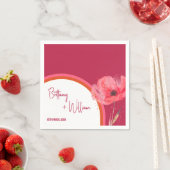 モダンピ鮮やかックフローラ結婚夏 スタンダードカクテルナプキン (インサイチュ)