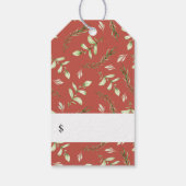 モダンファインアートフェミニンフローラ赤い価格ラベル ギフトタグ (裏面)