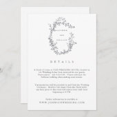 モダンファインアートフローラ結婚の詳細カード 招待状 (正面/裏面)