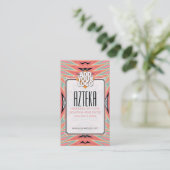 モダンファッションパステルアステカパターン名刺 名刺 (スタンド正面)