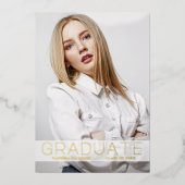 モダンファッションフォイル1フォトグラード告知カード 箔招待状 (正面)