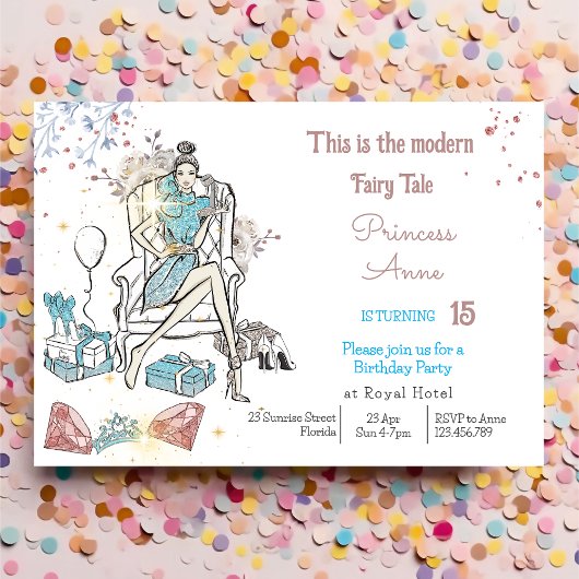 モダンファッション王室のプリンセス招待状 シーズンカード