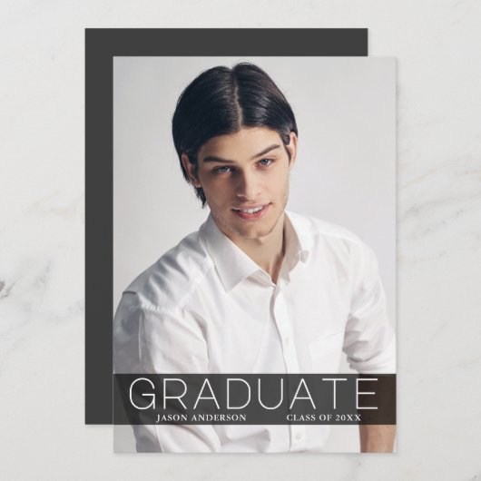 モダンファッション1写真研究者発表カード 案内状 (正面/裏面)