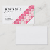 モダンファッション |対角線(赤) 名刺 (正面/裏面)
