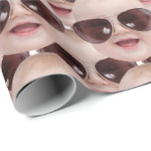 モダンファニー フェイス 誕生日 クリスマスパーティー ギフト ラッピングペーパー (ロールコーナー)