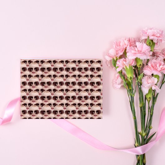 モダンファニー フェイス 誕生日 クリスマスパーティー ギフト ラッピングペーパー