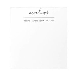 モダンファミリスクリプト名シンプル ノートパッド