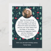 モダンファミリーのクリスマスフォトカード 招待状 (裏面)