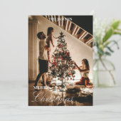 モダンファミリークリスマスフォトカード 招待状 (スタンド正面)
