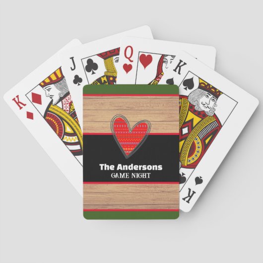 モダンファミリーゲ素朴ーム木材ハート トランプ (裏面)