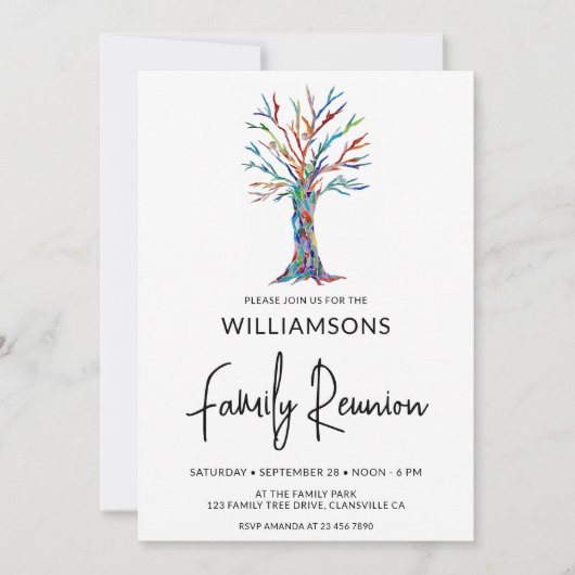 モダンファミリーツリーファミリー懇親会 招待状 (正面)