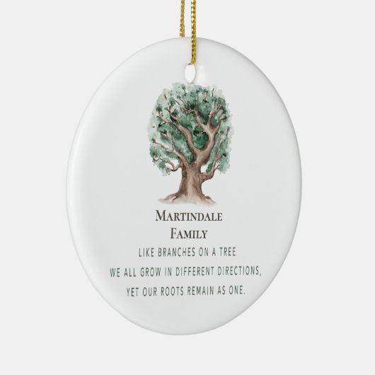 モダンファミリーツリー懇親会モノグラムの セラミックオーナメント (右)