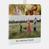 モダンファミリーフォトコラージュ 6枚の写真 クリスマス セラミックオーナメント (右)