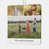 モダンファミリーフォトコラージュ 6枚の写真 クリスマス セラミックオーナメント (左)