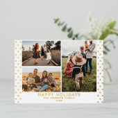 モダンファミリー3 フォト フラワーパターン クリスマス 箔シーズンカード (立ち正面)