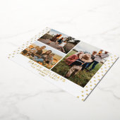 モダンファミリー3 フォト フラワーパターン クリスマス 箔シーズンカード (回転した状態)