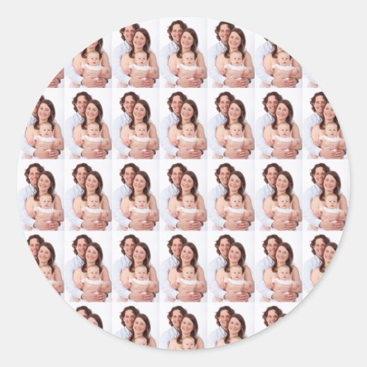 モダンファミリー フォト カスタム パーソナライズ ラウンドシール (正面)