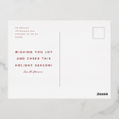 モダンファミリー フォト ジョイ スクリプト メッセージ 箔シーズンポストカード (裏面)