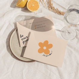 モダンファンキーカラフルユニーク結婚レトロ 出欠カード