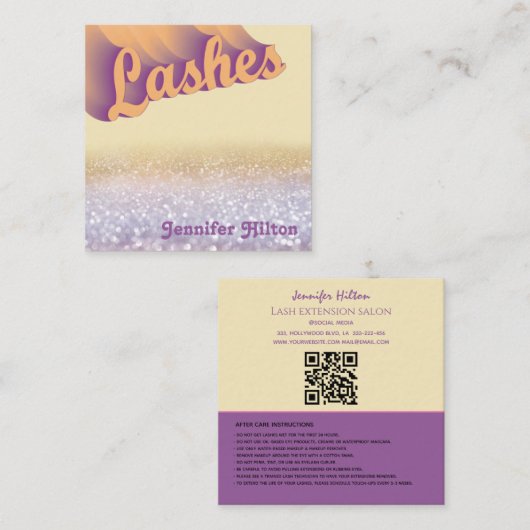 モダンファンキートレンディーカラフルの気に消灯 スクエア名刺 (正面/裏面)