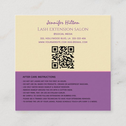 モダンファンキートレンディーカラフルの気に消灯 スクエア名刺 (裏面)