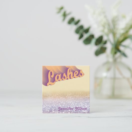 モダンファンキートレンディーカラフルの気に消灯 スクエア名刺 (スタンド正面)