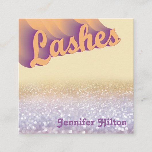 モダンファンキートレンディーカラフルの気に消灯 スクエア名刺 (正面)