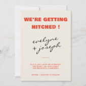 モダンファンキーユニークカラフルレトロ結婚おもしろい 招待状 (正面)