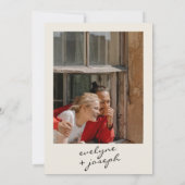 モダンファンキーユニークカラフルレトロ結婚おもしろい 招待状 (裏面)