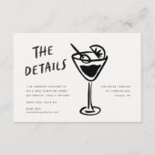 モダンファンキーレトロQRコードの結婚詳細 エンクロージャーカード (正面)