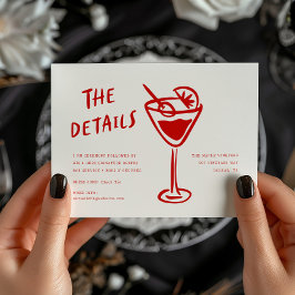 モダンファンキーレトロQRコードの結婚詳細 エンクロージャーカード