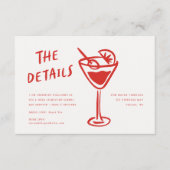 モダンファンキーレトロQRコードの結婚詳細 エンクロージャーカード (正面)