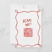 モダンファンキーレトロQRコードの結婚詳細 ノートカード (裏面)