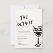 モダンファンキーレトロQRコードの結婚詳細 ノートカード (正面)