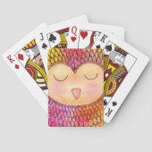 モダンファンキー眠いフクロウ絵画ミッド トランプ (裏面)