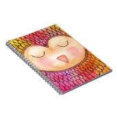 モダンファンキー眠いフクロウ絵画ミッド ノートブック (右側)