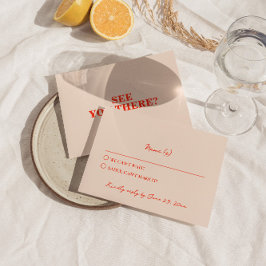 モダンファンキー結婚カラフルはっきりしたレトロ 出欠カード